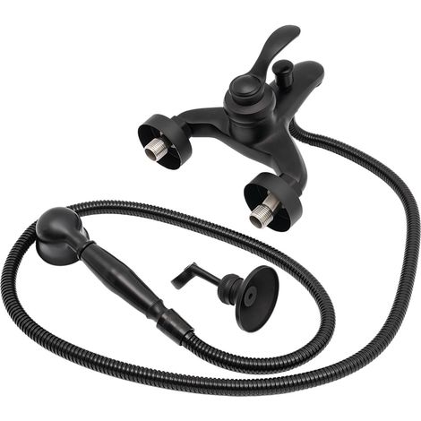 Rubinetto per vasca con termostato, rubinetto per vasca nero, set miscelatore per doccia