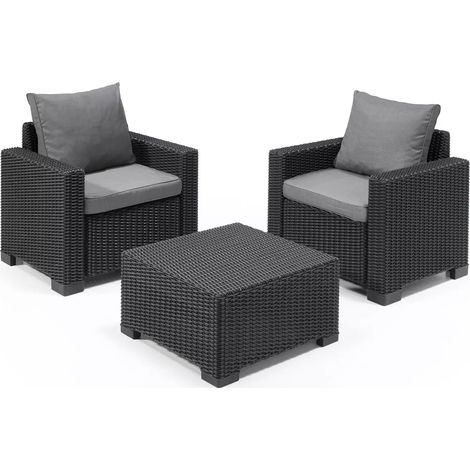 Keter California 2 Seater Garden Bistro Set - Grey (1/5)