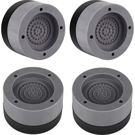 Vibrationsdiffusor (4er-Set) für Waschmaschinen und Trockner. Loudshield-Antivibrationsfutter aus grauem Fleece.