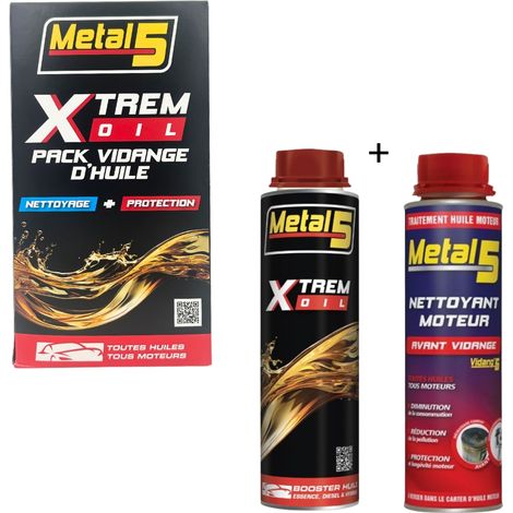 Pack vidange d'huile nettoyage + protection, XTREM Oil - METAL 5