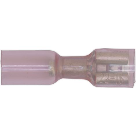 Sealey Heat Shrink Push-On Female Terminal 6.4mm, Red - Pack of 25 RTSPF25