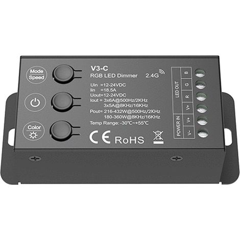 Controlador RGB 12-24V DC - 3 Canales - Control Por Botones
