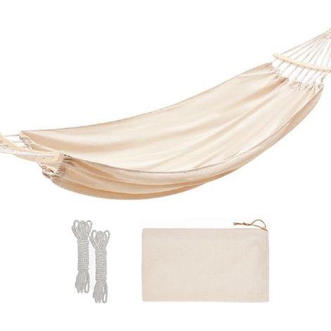 2 Personne Grande Toile Charge 350 kg Coton Hamac Pour Patios Porche Jardin Jardin Détente Extérieur Intérieur Double Hamac Respirant Hamac (1/4)