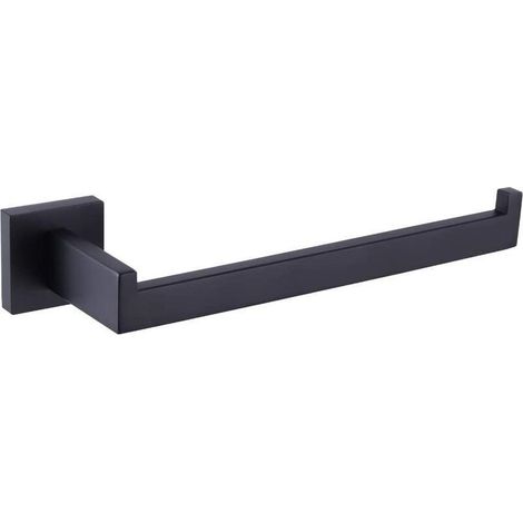 Patère de salle de bain Porte-serviettes noir mat pour salle de bain SUS 304 anneau porte-serviettes en acier inoxydable porte-serviettes robuste support mural - Le noir (1/5)