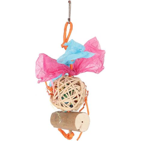 Jouets à mâcher pour oiseaux, jouets à déchiqueter pour perroquets, balle suspendue en rotin et bâtonnets en bois Sola pour perroquets (1/3)