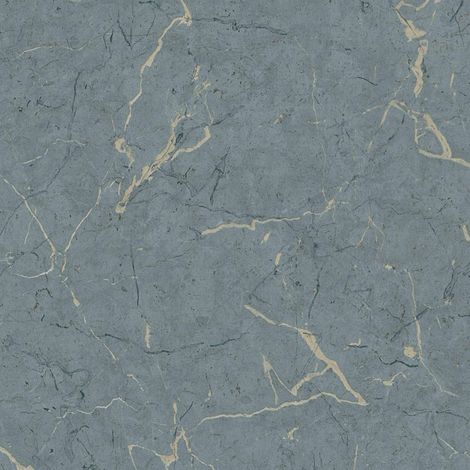 BRICOFLOR Papier peint Bleu - Papier peint Marbre - 10,05 x 0,53 m (1/5)