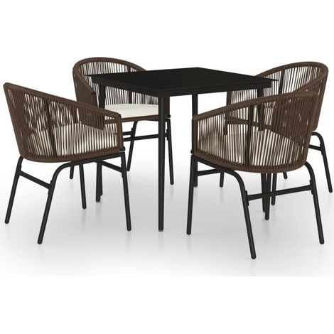 Maison Exclusive - Set Mobili da Pranzo per Giardino 5 pz Marrone