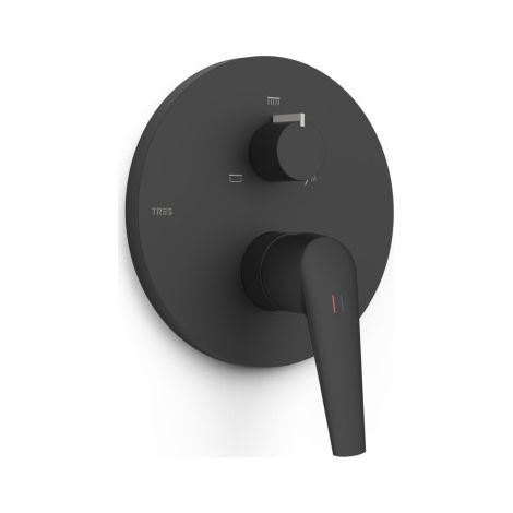 Mitigeur douche pour boîtier encastré Rapid‑box 3 voies BLACKMAT (noir mat) - TRES 28127310NM