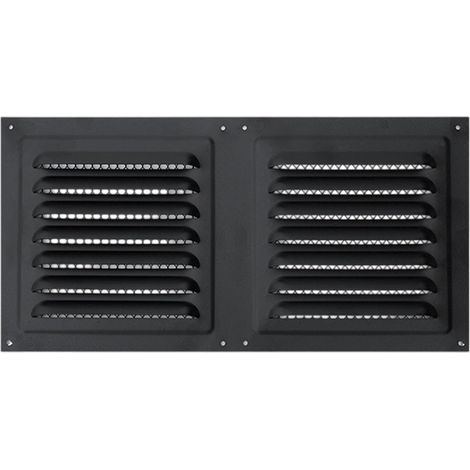 Grilles de ventilation carrées en aluminium pour grenier, mur, remise, porte extérieure, maison, loft, garage, plafond, 15 x 30 cm, noir (1/5)