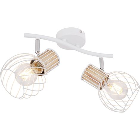 Plafonnier double spot blanc 2x E27