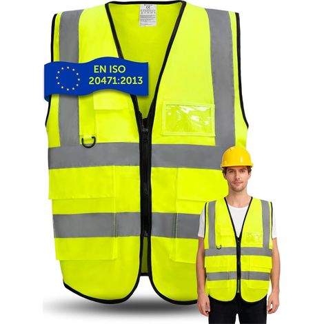 Gilet Jaune, Gilet Jaune Adulte et Enfant, Gilet Fluorescent de Sécurité pour Running Vélo Voiture, Gilet Fluorescent De Sécurité Unisexe, Gilet Fluo pour la Course à Pied le Vélo Moto Travail (1/5)
