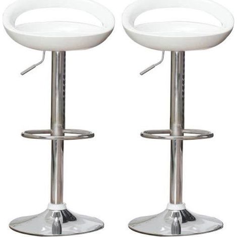 ®2 Tabourets de Bar, Chaise de Bar, Tabouret de Bar en ABS Plastique, pour Cuisine, Bar, Bistrot,blanc (1/5)