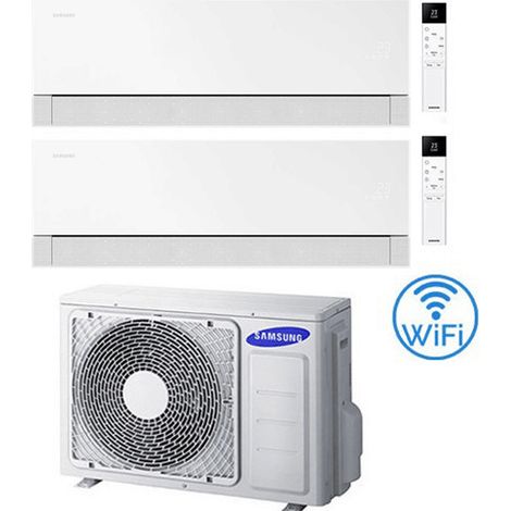 Klimaanlage Samsung WINDFREE PREMIÈRE Essential White Wifi Dual Split R32 Wechselrichter 9000 + 9000 BTU mit E.U. AJ040TXJ2KG/EU Klasse A+++/A++ NEU 2026