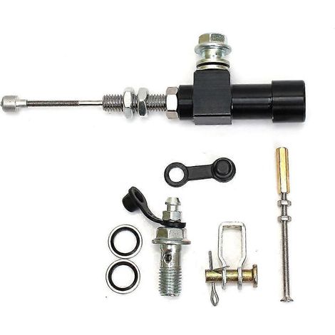 Maître-cylindre d'embrayage hydraulique pour moto, piston de 12,7 mm, tige de pompe de frein M10x1,25 mm, aluminium usiné CNC, pour motos de motocross et de route - noir (1/5)