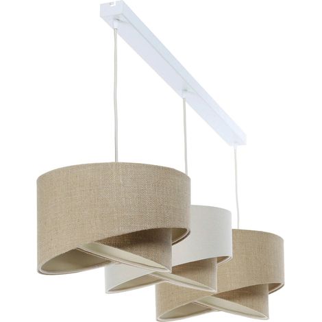 Suspension boho en jute et lin ambiance naturelle ajustable - beige naturel jute et lin (1/5)