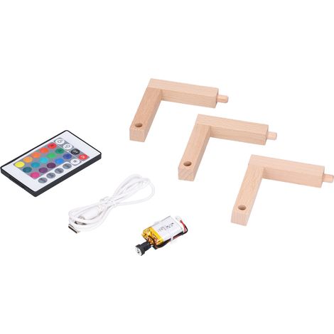 Lampe Lune LED 16 Couleurs, Tableau Lumineux Rechargeable USB avec Télécommande et Contrôle Tactile, Variateur d'Intensité, Support en Bois Inclus (1/5)