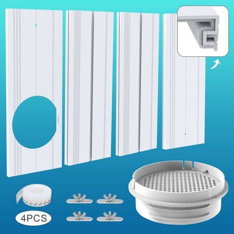 Kit d'Étanchéité Fenêtre pour Climatiseur Mobile,Joint pour Fenêtre Coulissante et Climatisation Adaptateur De Tuyau D'Évacuation Réglable Pour Appartement Garage (1/5)