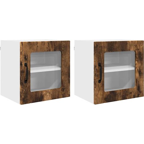 Meubles de Rangement,Armoire de cuisine 2 pcs Chêne fumé 40 x 31 x 40 cm CFW671690 (1/5)