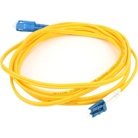 Câble Fibre Optique LC UPC à SC UPC SM DX3.0 3m PVC, Cordons de Raccordement Fibre Optique pour Communication, 1 Pièce, Longueur 3 Mètres (1/5)