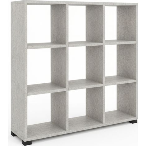 Libreria Scomparti Moderna Mobile Soggiorno Legno 99.5x24x90 cm cemento