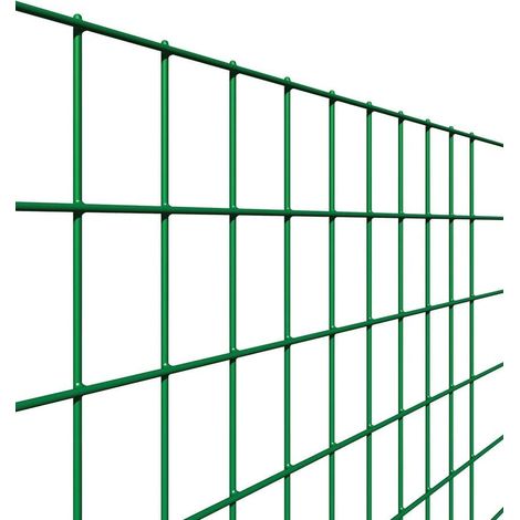 Rete Elettrosaldata Zincata Plastificata Verde Rotolo Mt.25 maglia mm.100x50 filo ø mm.2,50 est. - cm.100h.