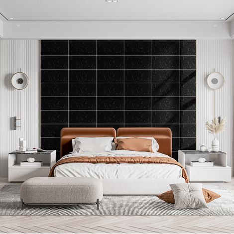 TolleTour Pannelli decorativi adesivi 1061 60×30 cm nero, PET – 10 pezzi