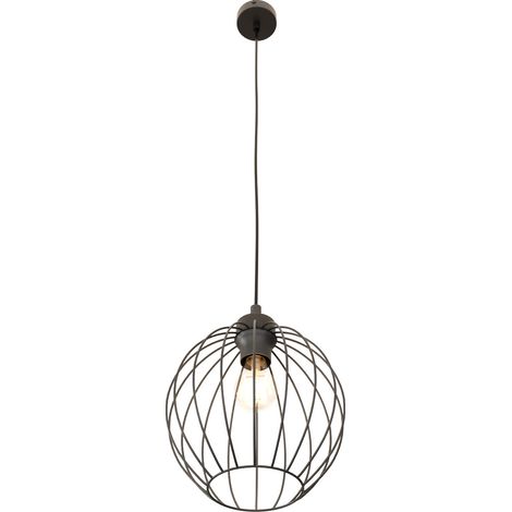 Sospensione Minimal Industrial Nando 1 Luce Nera (1/5)