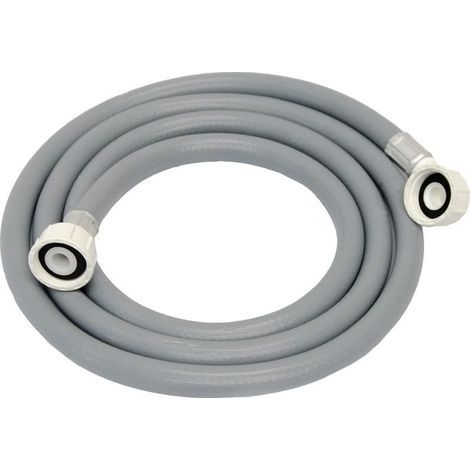 Tuyau flexible d'alimentation eau froide 2 m – Raccords coudé et droit 3/4' inclus – Joints fournis – Compatible lave-linge et lave-vaisselle (1/4)