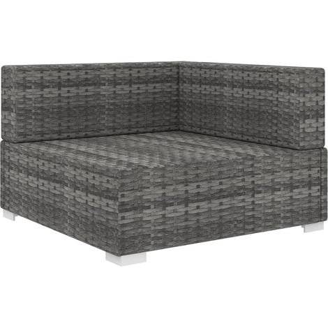 Maison Exclusive - Modular-Sofa-Eckteil 1 Stk. + Auflagen Poly Ra (1/5)