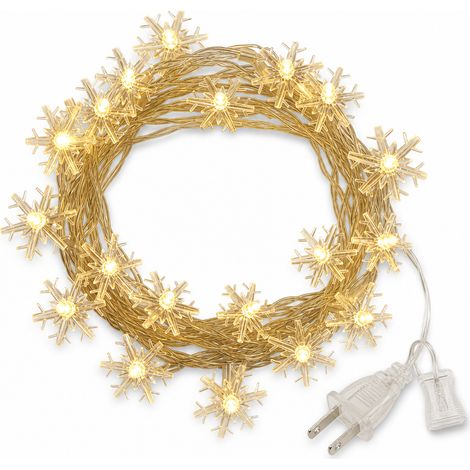 Guirlande LED Flocons de Neige Blanc Chaud, 80 LED, 8 Modes, Télécommande, Étanche, Décoration de Noël (1/5)