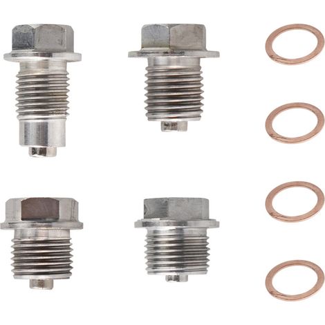 Bouchon de vidange d'huile magnétique M14  1.5, bouchon en acier inoxydable avec joint en cuivre, pièce de voiture argentée