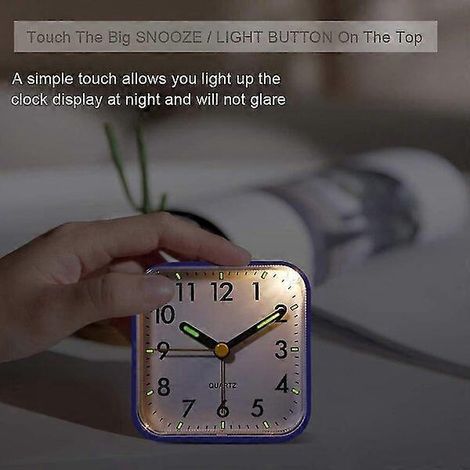 Réveil silencieux avec aiguilles lumineuses, sans tic-tac, réveil de chevet de 7,5 cm. (1/2)