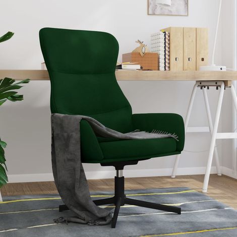 Silla de relajación de terciopelo verde oscuro vidaXL (1/5)