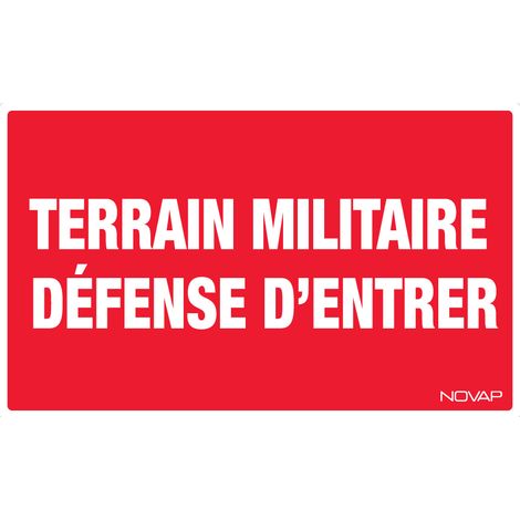 Panneau Terrain militaire défense d'entrer - Rigide 330x200mm - 4160573