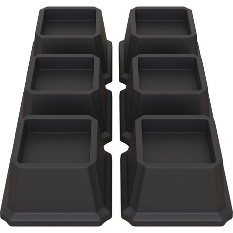 6.8cm Bed Risers for Furniture, Pack of 6, Black Sofa Risers, Chair and Table, Raise 2 cm, Up to 680 kg, More Space and Convenience (1/5)