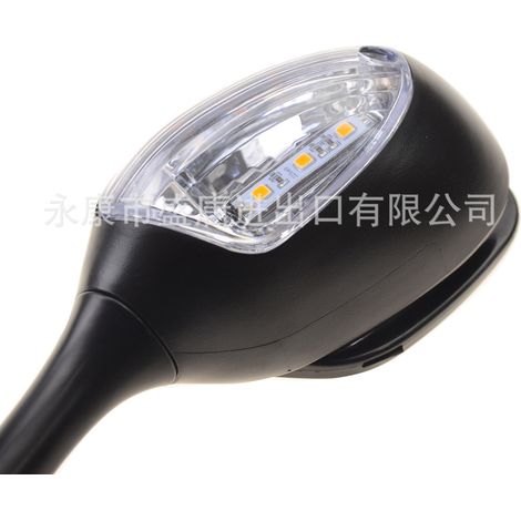 Side and rearview mirrors with LED turn signals, black, 1 pair, replacement for GSXR1000 2005-200 (1/4)