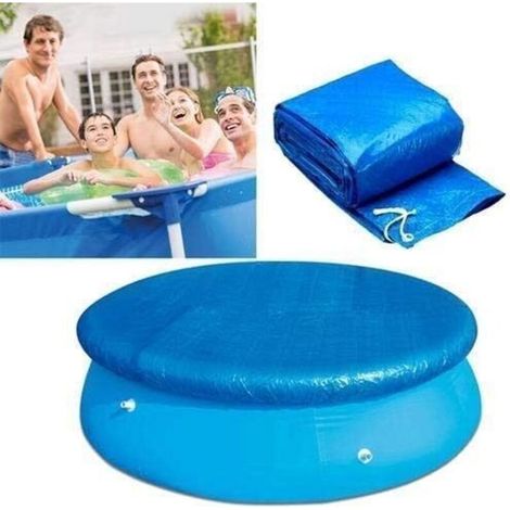 183 cm de Diamètre Bâches/Couverture de Protection avec Attaches en Corde,Bâche Durable Antipoussière Coupe-Vent pour Piscines Hors Sol Rondes