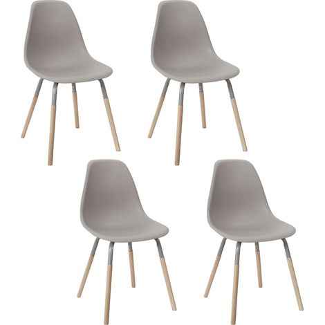 Lot de 4 Chaises - HOME DECO FACTORY - Phénix - Moderne - Taupe (1/5)