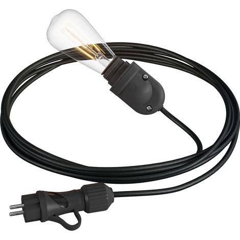 Creative Cables – Snake Eiva, tragbare Außenleuchte, 5 m Textilkabel, wasserdichte Lampenfassung (IP65) und Stecker (1/5)