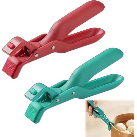 Pinces Multifonctions, Lot de 2 Pinces Anti-Brûlure Silicone, Isolantes Chaleur, Cuisine Sécurité (1/5)
