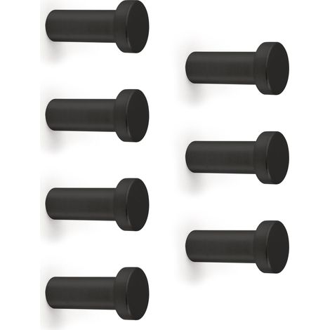 Emuca Satz von 7 Wellington Wandhaken, Zamak, Schwarz lackiert (1/5)