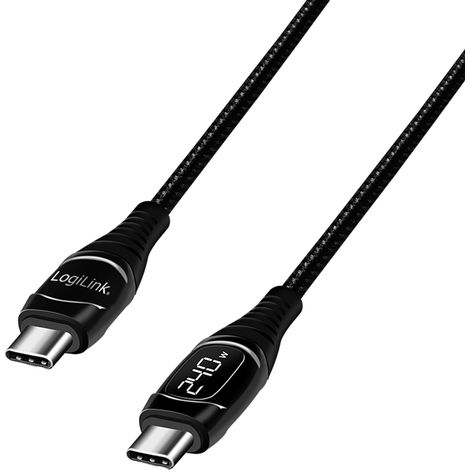 USB-Typ-C-Kabel mit E-Prüfzeichen, PD, DisplayPort, 2 m, Schwarz (1/5)