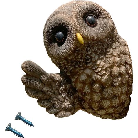 DecoLuxe Figurine Hibou Résine - Statue d'extérieur durable imperméable (1/5)