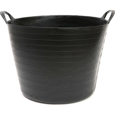 Bellota – Seau noir 42L en polyuréthane recyclé – Flexible avec poignées renforcées – Haute résistance thermique et chimique – Idéal pour chantiers humides - NOIR 42 L