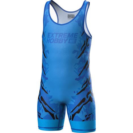Leotardo de lucha libre Black Panther 128 para niños, color azul