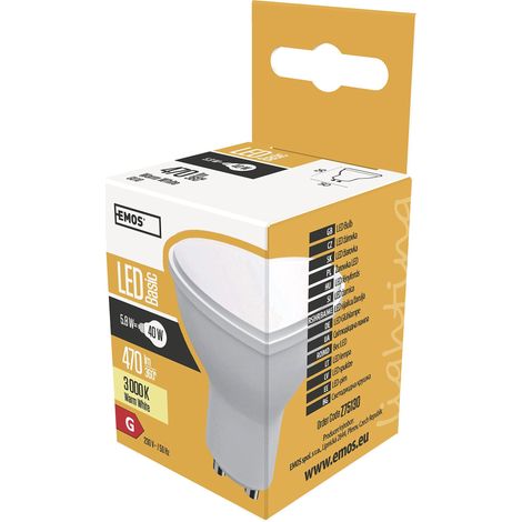 Les emos Model A +, ampoule LED MR16 6 W GU10 Blanc Chaud, verre, 6 watts GU10, transparent, 5 x 5 x 5,6 cm (1/5)