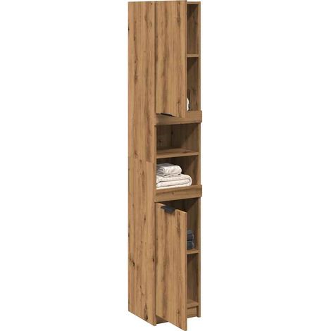 Armario de baño madera ingeniería roble artisan 32x34x188,5 cm vidaXL (1/5)