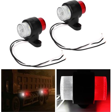 Lot 2 Feux Latéraux Camion 8 LEDs Clignotants Indicateurs pour Remorque 10-30V (1/5)