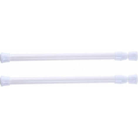Lot de 2 tringles à rideau de douche télescopiques, sans perçage, pour douche, baignoire, armoire, blanc, largeur 30-50 cm