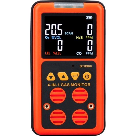 Gasdetektor Gasdetektor Brennstoff - 4-in-1-Gasanalysator O2 H2S CO lel Gasleckdetektor Dauerhafter Brennstoff